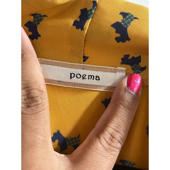 ModCloth Mustard Yellow Scottie Dog print blouse - Picture 5 of 8